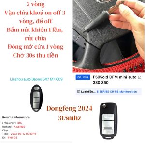 xe tai Dongfeng 2024. 315mhz - chenglong h7 và cách cài remote